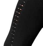 Mesh Seamless Legging With Ribbing Detail - Black