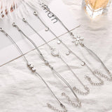 Bohemian Star Moon Snowflake Opal Bracelet Set