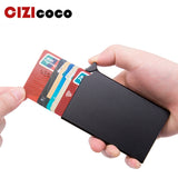 RFID Anti-theft Smart Wallet Thin ID Card Holder Unisex Automatically Solid Metal Bank