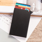RFID Anti-theft Smart Wallet Thin ID Card Holder Unisex Automatically Solid Metal Bank