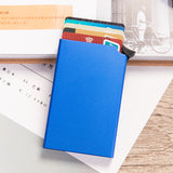RFID Anti-theft Smart Wallet Thin ID Card Holder Unisex Automatically Solid Metal Bank