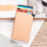 RFID Anti-theft Smart Wallet Thin ID Card Holder Unisex Automatically Solid Metal Bank