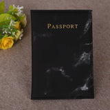 Fashion Women Men Passport Cover Pu Leather Marble Style