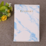 Fashion Women Men Passport Cover Pu Leather Marble Style