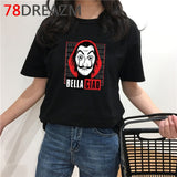 La Casa De Papel T Shirt Men Funny Cartoon Money Heist Tshirt House of Paper  Bella Ciao