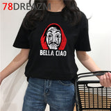 La Casa De Papel T Shirt Men Funny Cartoon Money Heist Tshirt House of Paper  Bella Ciao