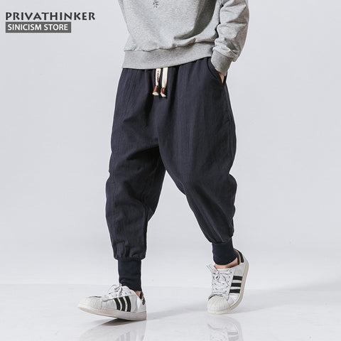 Sincism Store Men Harem Pants Japanese Casual Cotton