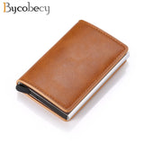 Bycobecy Credit Card Holder Wallet Men Women Metal RFID Vintage Aluminium