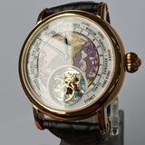 Real seagull Tourbillon Watch Men Mechanical Movement Luxury Brand Earth Dial Alligator Leather