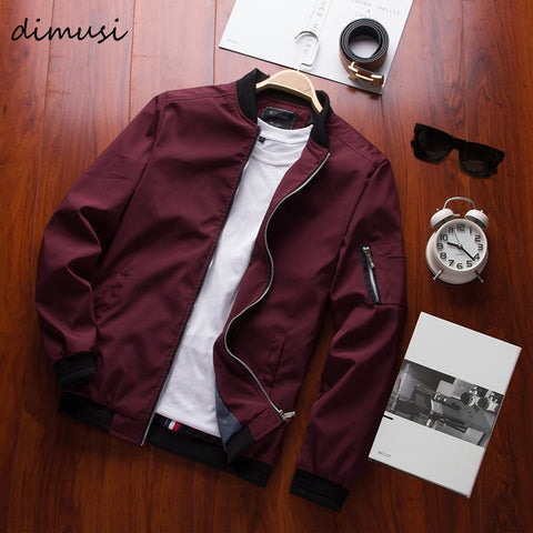 DIMUSI Spring New Men's Bomber Zipper Jacket Male Casual Streetwear Hip Hop Slim Fit Pilot Coat