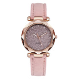 Casual Women Romantic Starry Sky Wrist Watch Leather Rhinestone Designer