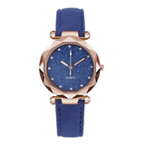 Casual Women Romantic Starry Sky Wrist Watch Leather Rhinestone Designer