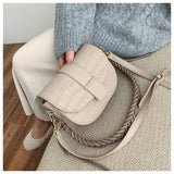 Stone Pattern Leather Crossbody Bag