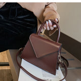 Flap Vintage PU Leather Brown Crossbody Bags