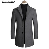 Mountainskin Men Wool Blends Coats Autumn Winter New Solid Color High Quality