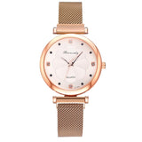 Fashion 5pcs Set Women Watches Luxury Magnet Buckle Flower Rhinestone Watch Ladies Quartz