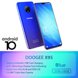 Prémisse mondiale DOOGEE X95 Android 10 4G-LTE téléphones portables 6.52 "affichage MTK6737 16GB ROM double SIM 13MP Triple caméra 4350mAh batterie