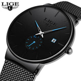LIGE Mens Watches Top Luxury Brand Men Fashion Business Watch Casual Analog Quartz