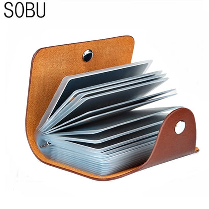 New PU Leather Function 24 Bits Card Case Business Card Holder Men Women